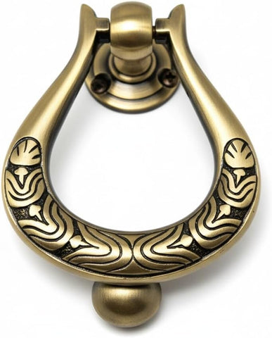 Decorative Golden Brass Door Knocker Victorian Style Brass Door Knocker Door Décor with Antique Finish Heavy Duty
