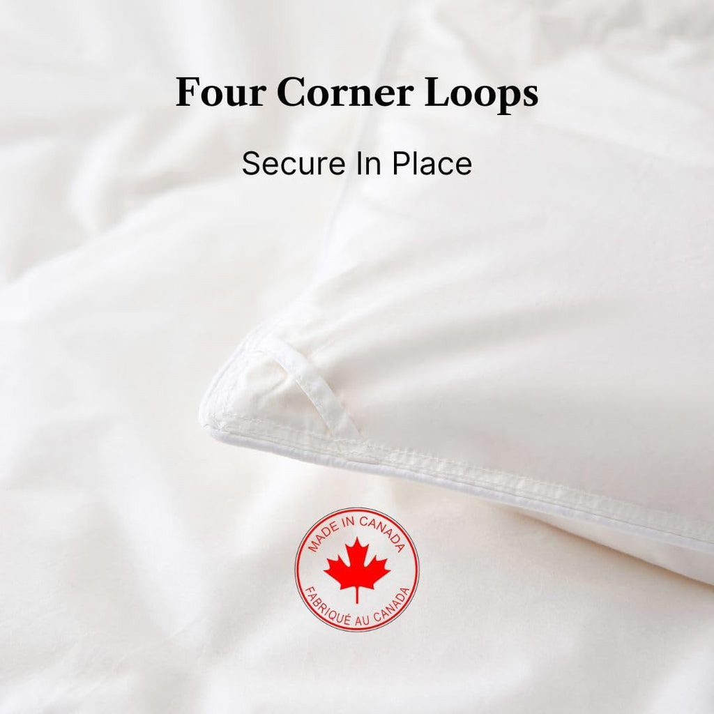 Royal Elite-Canadian Down Comforter - Made in Canada White Down Duvet Insert with Corner Tabs - RDS Certified White
