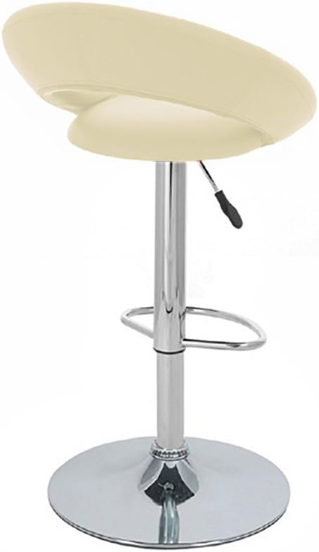 Rho Leather Contemporary Adjustable Height Bar/Counter Stool - Chrome Base/Footrest Barstool (Toffee)