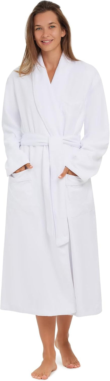 Unisex Plush Lined Microfiber Bath Robe | Soft Shell with Polyester Lining, Resort-Grade Hotel & Spa Robe with Pocket