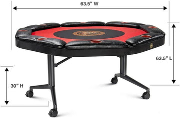 Triton Foldable Poker Table with 8 Chairs and an Additional Mat- Premium Soft-Padded Armrest, Individual Cup Holders