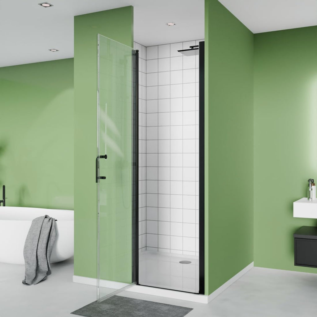 24-26" W x 72" H Frameless Pivot Shower Door with Single 180° Swing Glass Door
