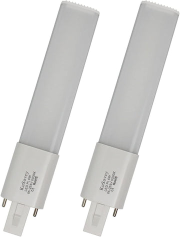 G23 LED Bulb L167mm 2-Pin PL-S Lamp 2-Pack 6W Plug in Recessed Horizontal Retrofit CFL 180 Degree View Angle PL