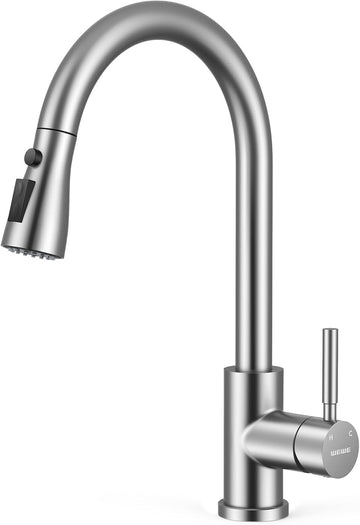 Kitchen Faucets with Pull Down Sprayer, Leak-Proof Stainless Steel Lead-Free Single Handle 1 Hole for Family Kitchen