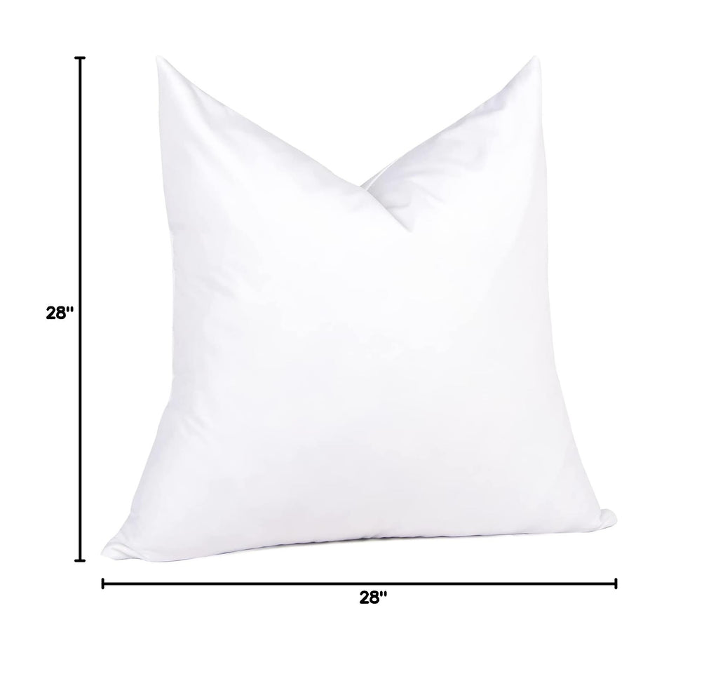 28 x 28 Feather Down Throw Pillow Insert, 1 Pack Euro Pillow for Decorative Bed Cushion Couch Sofa