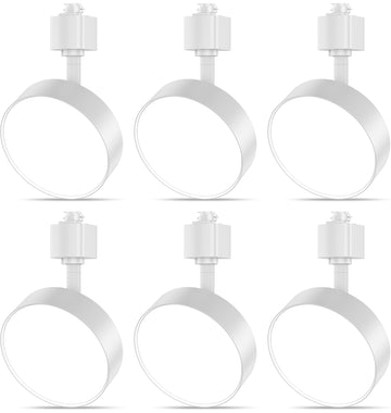 Diffuse LED Track Lighting Heads H Type, 12W 3000K, 6 Pack White