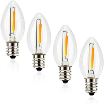 Night Light Bulbs, C7 Candelabra LED Light Bulbs, E12 Chandelier Base, 4W 5W 6W 7W Incandescent Equivalent, Warm
