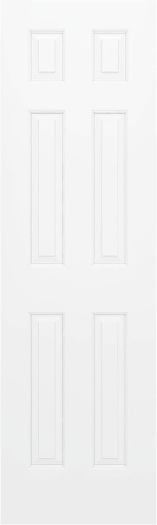 24"x80" Raised 6-Panel Textured White Primed Hollow Core Interior Molded Door Slab, NOT Pre-drilled and NOT Included Hardware, Paintable Interior Door for Pantry, Laundry, Office