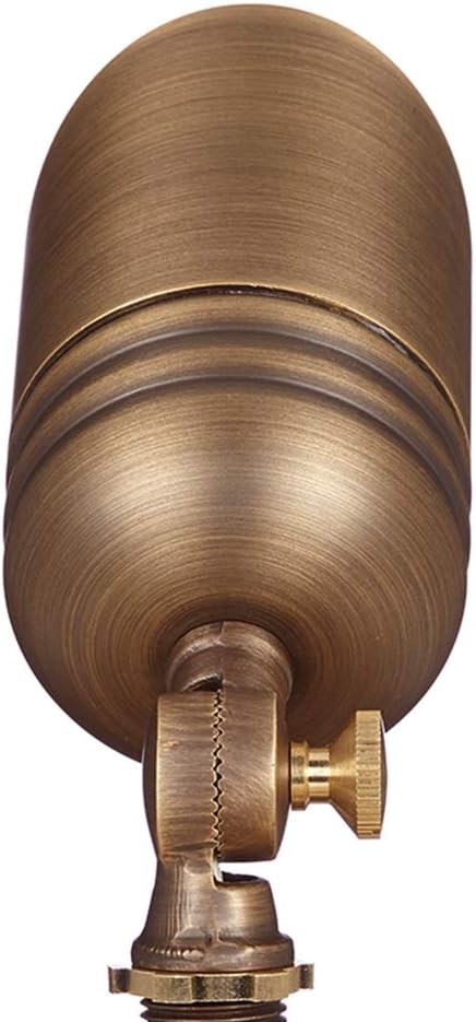 Fat Boy 12V Brass Outdoor Spotlight (Bronze) for Landscape Lighting | Lamp Ready, Low Voltage Uplight for Yard, Lawn