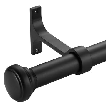 Heavy Curtain Rod, 1 inch Long Curtain Rods for Windows 72 to 144 inch with Endcap and Premium Aluminum