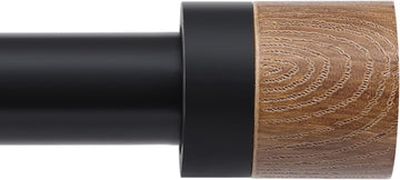 Wood Curtain Rods for Windows,1 inch Adjustable Window Curtain Rods with Imitation Wood Grain