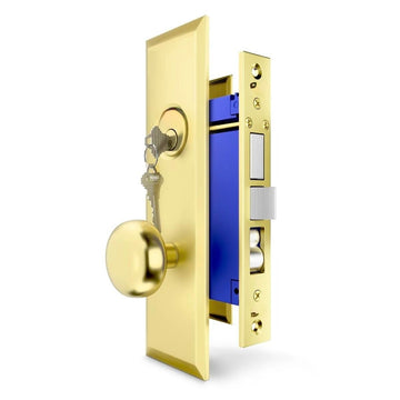 Mortise Lock Entry Lockset Deadbolt for Residential Commercial Backset 2-1/2" (Right Hand)