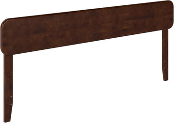 Adjustable Modern Round King Solid Wood Headboard, Walnut
