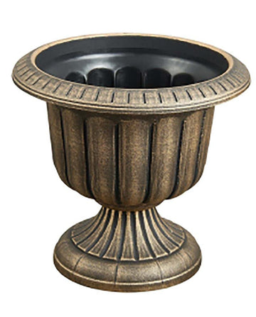 Large Gold Plastic Planter, 20 Inches High, Garden Decor, Wedding Decor
