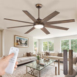 72" Ceiling Fan with LED Light and Remote - Antique Bronze