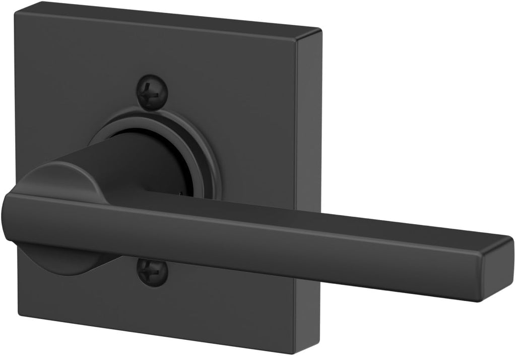 F10 LAT 622 COL Latitude Collins Passage Lever Hall and Closet, Matte Black - Door Lever