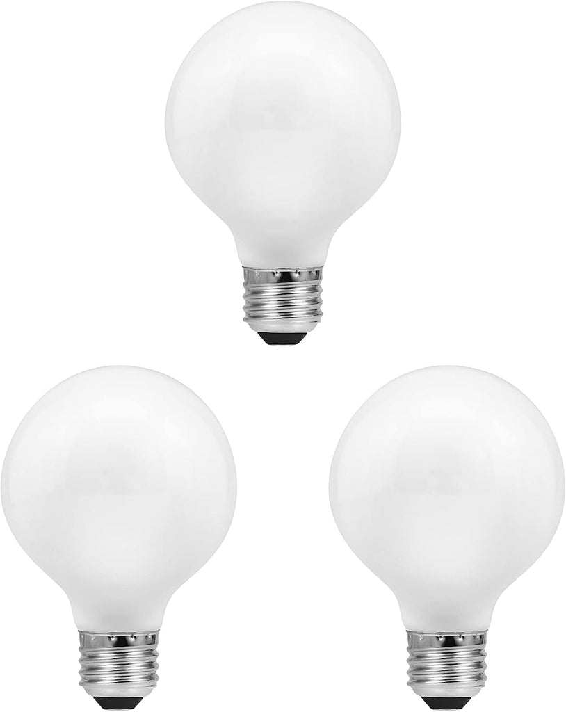 Incandescent Double Life Décor Globe Light Bulb, 40W, G25, Medium Base, 265 Lumens, Frosted, 2850K, Soft White - 3 - Set of 3