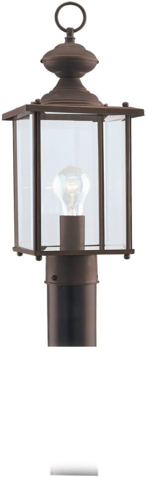 Traditional One Light Outdoor Post Lantern from Jamestowne Collection Dark Finish, 7.00 inches, Antique Bronze