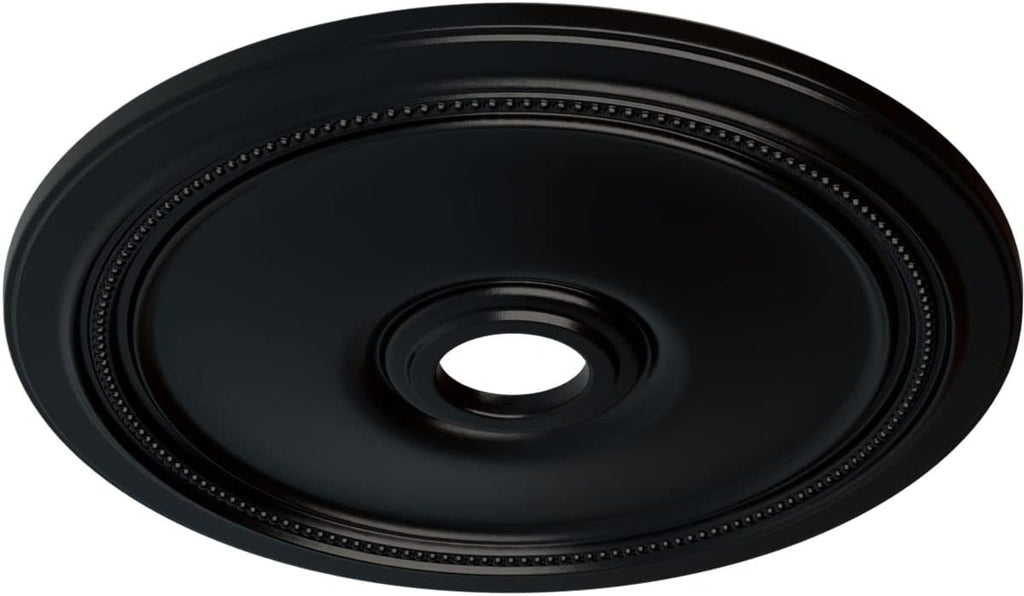 Diane Ceiling Medallion, 24"OD x 3 5/8"ID x 1 1/4"P (Fits Canopies up to 6 1/4"), Hand-Painted Jet Black