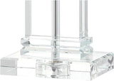 24.5" Ophelia Clear Solid Crystal LED Table Lamp, Modern Rectangular Column Lamp with White Linen Shade Bedroom