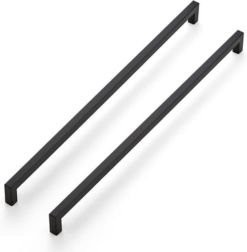 3 Pack Black Matte Cabinet Pulls and Handles - 18 Inch Square, Drawer Pulls, Kitchen Cabinet Hardware