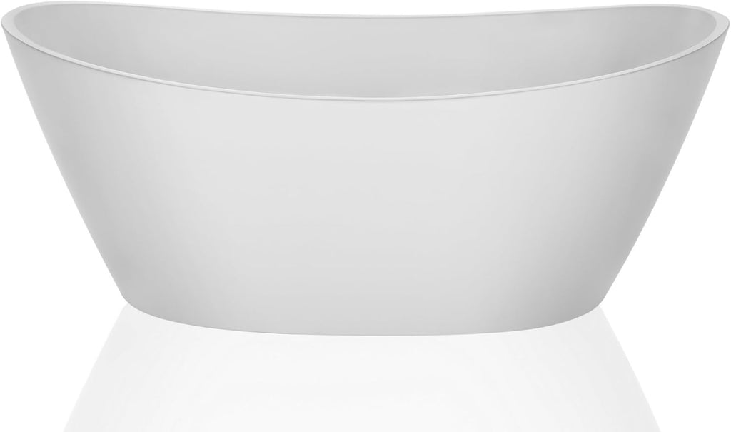 Freestanding Bathtub Luxury Acrylic Soaking SPA Modern Stand Alone Bathtubs in White 59 Inch
