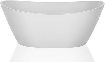 Freestanding Bathtub Luxury Acrylic Soaking SPA Modern Stand Alone Bathtubs in White 59 Inch