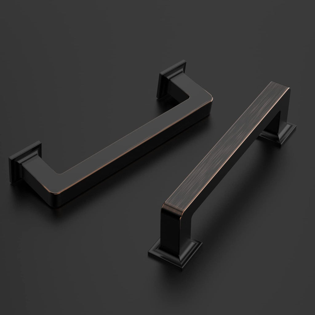 10 Pack Oil Rubbed Bronze Cabinet Pulls 4 Inch Hole Centers Kitchen Cabinet Handles Cabinet Hardware Kitchen Handles