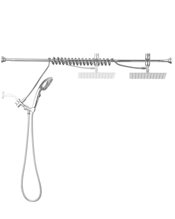 Rain Shower Head with Handheld Combo, 2-in-1 Dual Shower Head System with Adjustable Shower Rod, High Pressure Rain