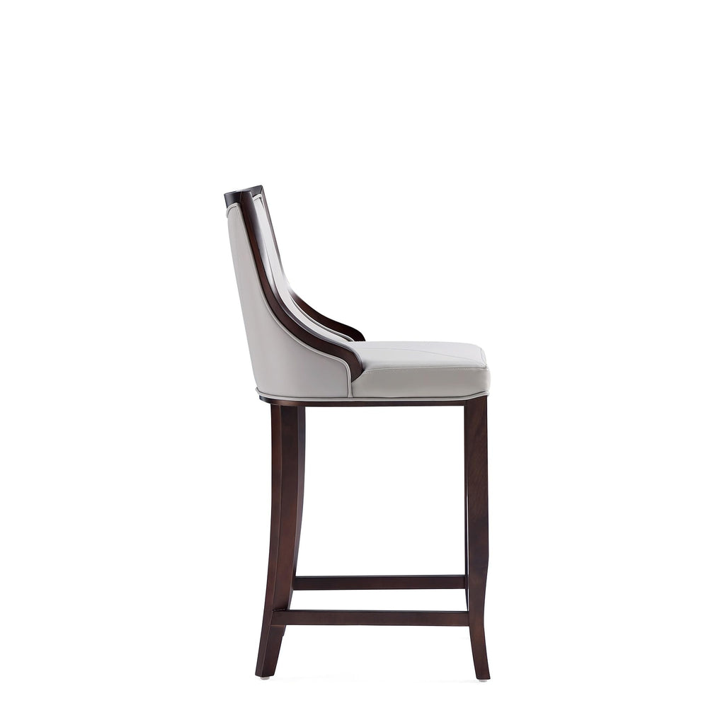 Emperor Vegan Leather Bar Stools with Backrest, Foam Padding and Solid Beech Wood Frame, Fully Assembled Upholstered