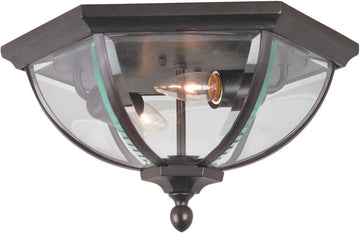 Britannia Outdoor Flush Mount Ceiling Lighting, 2-Light 120 Watts (15" W x 8" H)