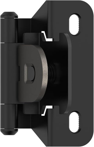 BPR8701FB | Cabinet Hinge | 1/4 inch (6 mm) Overlay Double Demountable | Matte Black | Kitchen Cabinet Door Hinge | 1