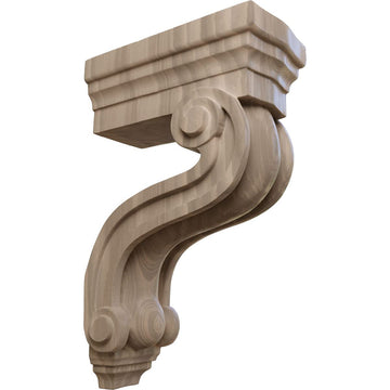 Los Angeles Hollow Back Wood Corbels, 3 3/8"W x 6 1/2"D x 10 1/2"H, Walnut