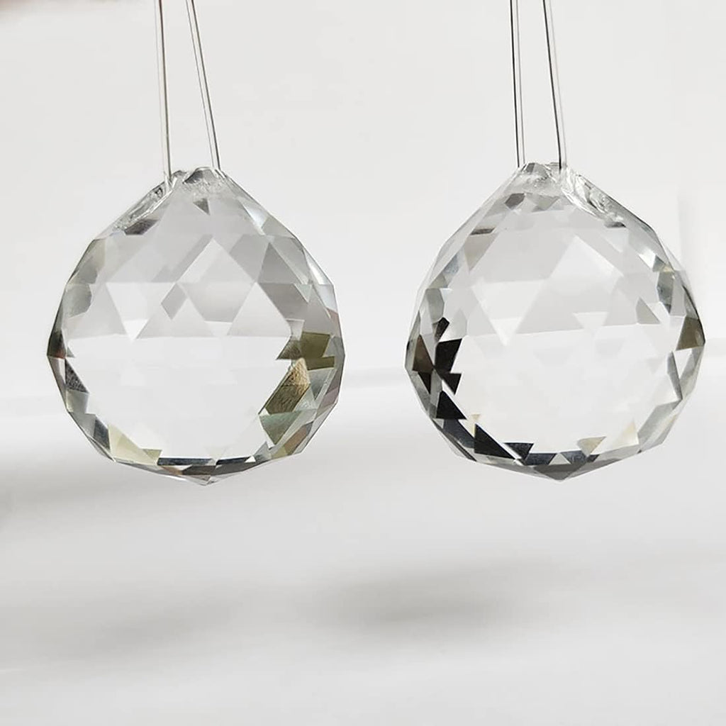 20 Pack Clear Hanging Crystal Prism Feng Shui Ball Crystal Glass Ball Pendant Rainbow Maker for Window Suncatcher
