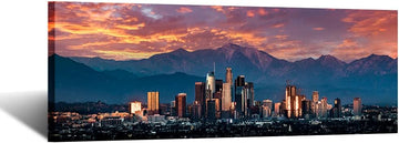 Cityscape Canvas Wall Art California in Sunrise Poster Artwork Canvas Prints USA Famous Landmark Art Wall Decor