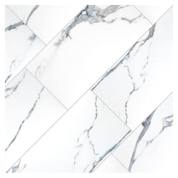 12x24 White with Bardiglio Grey Veining Porcelain Floor Tile , Backsplash, Countertop, Bathroom, Fireplace Surround