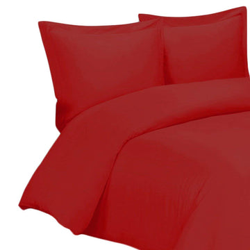 King/Cal-King Red Silky Soft 100% Luxury Viscose Made from Bamboo, Duvet Covers 100% Viscose from Bamboo Duvet Cover