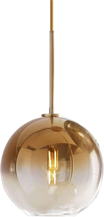 Gradient Color Glass Pendant Light,Modern Glass Hanging Light Chandelier Light (Gold, 20cm)