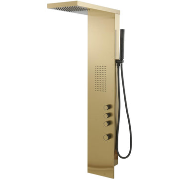 Shower Panel Tower System, Brushed Gold