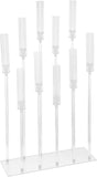4-Piece Acrylic Candelabra Set, 10 Arms Clear Candlestick Holder with Rectangular Base LED Candles