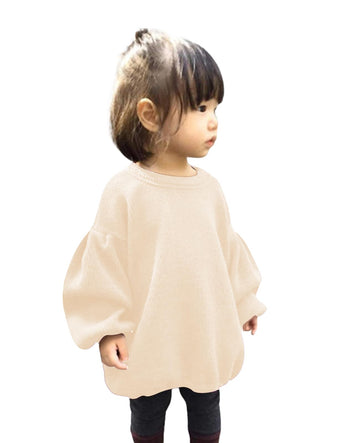 Toddler Baby Girl Sweater Round Neck Loose Long Sleeve Candy Color Knitted Pullover Tops Autumn Winter Sweatshirt