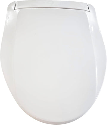 Elongated Smart Toilet Seat with Automatic Lid and Seat Opening, Hands-Free Operation, LED Night Light