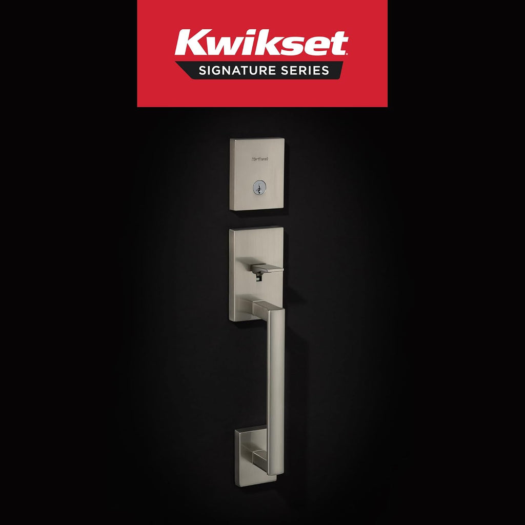 San Clemente Front Door Lock Handle and Deadbolt Set, Entry Handleset Exterior with Interior Reversible Lever - Door Handleset