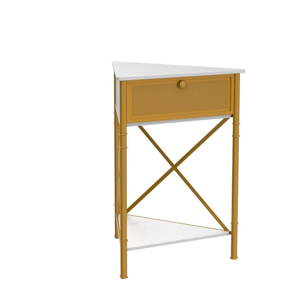 Corner Table for Small Spaces, Multipurpose Storage Cabinet Shelf Organizer with Flip Door /Bedroom/Kitchen/Bathroom