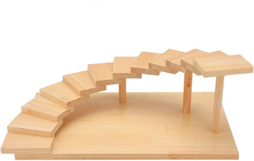 Japanese Wooden Sushi Plate Serving Tray, 12 Steps Stairs Creative Rotating Meat Plate Dish Sushi Sashimi Serving