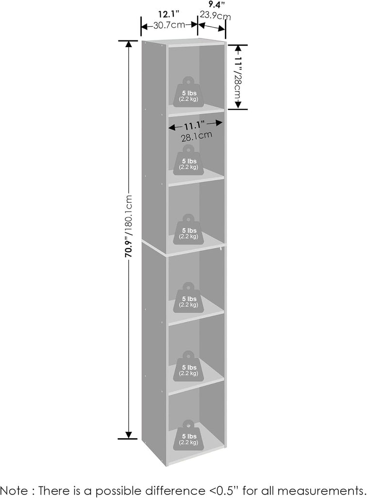 Cubicle 6-Tier Closet Organizers and Storage, Closet Organizer, Open Shelf Closet Storage, for Wardrobe, Bedroom