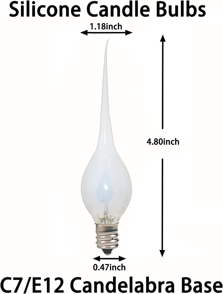 Christmas Flicker Flame Candle Light Bulbs, Country Style Silicone Dipped Flickering Replacement Bulbs for Electric