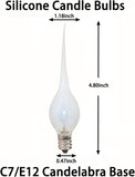 Christmas Flicker Flame Candle Light Bulbs, Country Style Silicone Dipped Flickering Replacement Bulbs for Electric