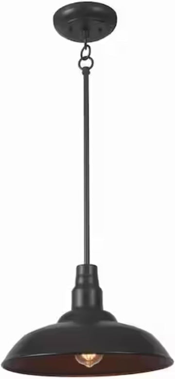 Indoor/Outdoor Mini Pendant Light, 14"" Vintage Farmhouse Decor Adjustable for Kitchen, Restaurant, Dining Room