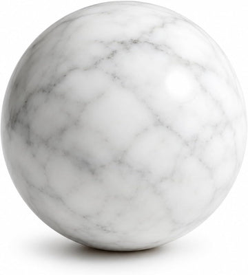 White Marble Decorative Sphere, 6cm Natural Stone Orb | 2.36 in Small Stone Bowl Filler Balls for Tray Styling, Shelf